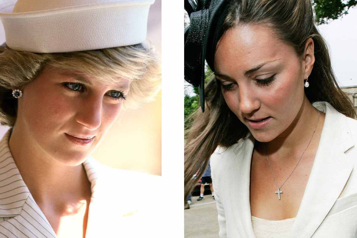 In this photo composite image a comparison, Diana on the left and Kate on the right