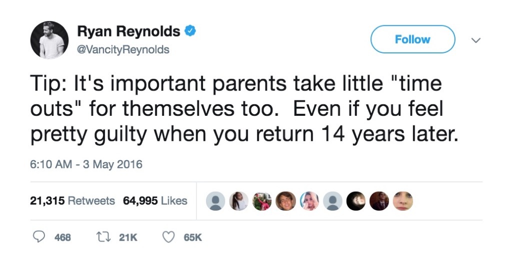 Ryan Reynolds Funniest Parenting Tweets