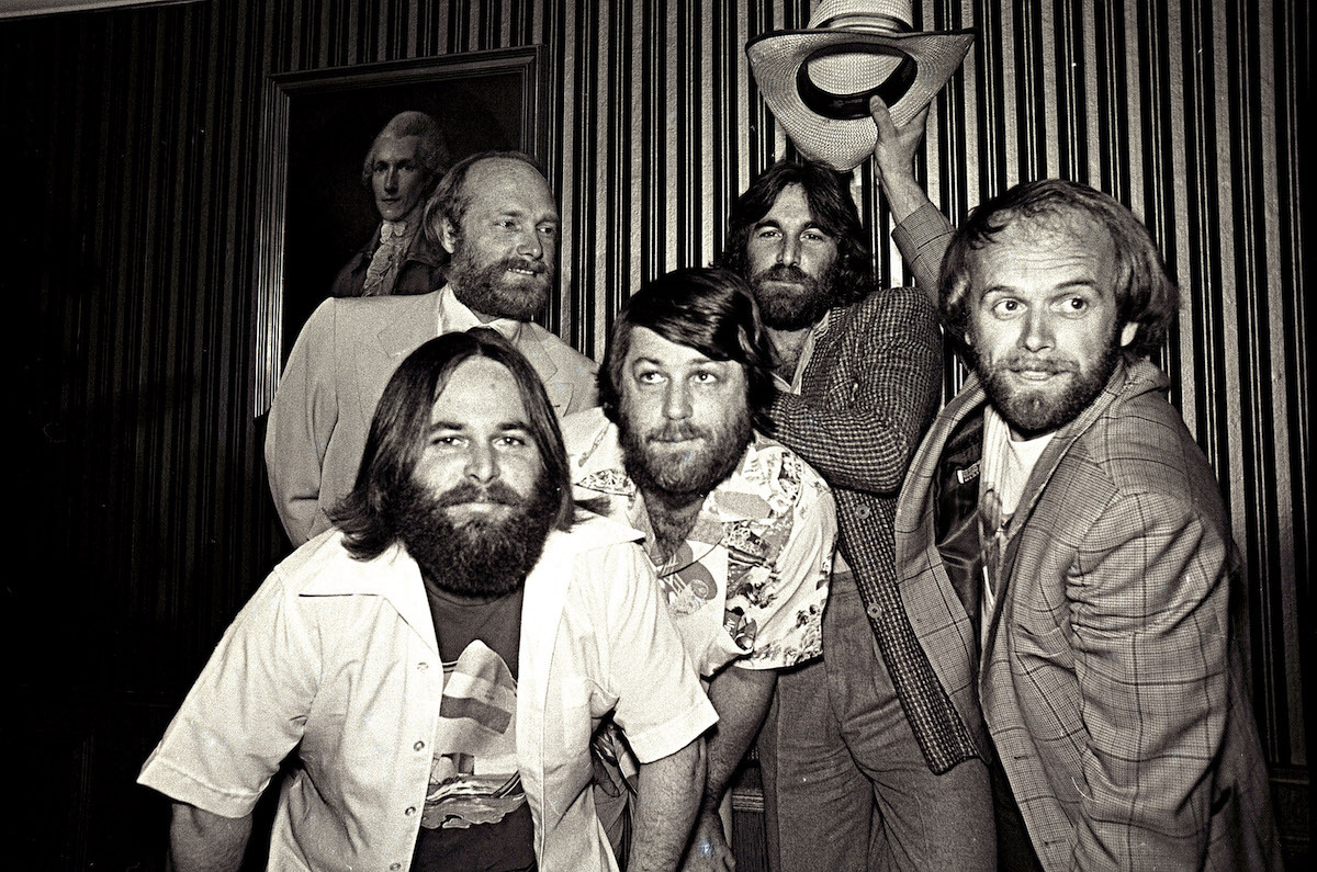 The Beach Boys at a press conference in Sydney, Australia in 1978