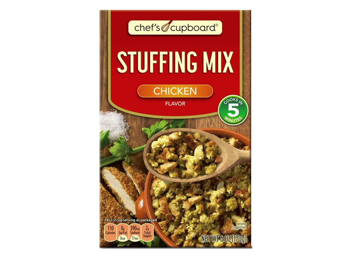 box of chefs cupboard stuffing mix from aldi