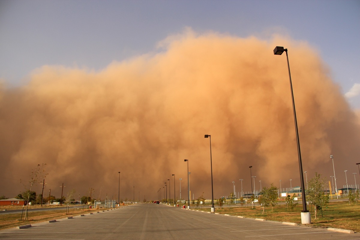 Dust storm blowing in