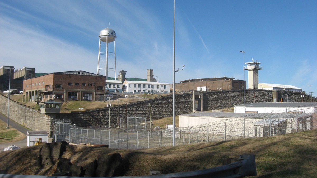 Overview from the east of the Kentucky State Penitentiary complex in Eddyville, Kentucky, United States. Photo looks west from Kentucky Route 730.