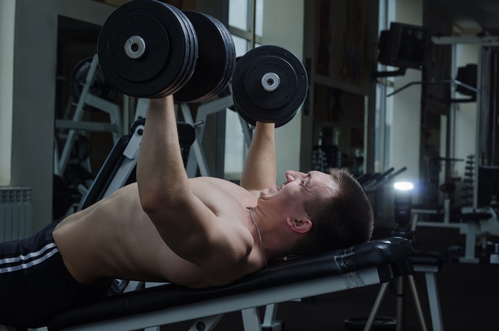 Dumbbell chest press for dropping ten pounds