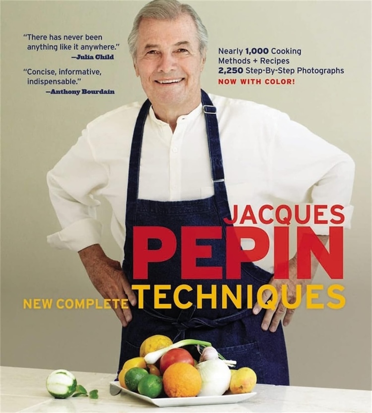 The cover of Jacques Pepin New Complete Techniques cookbook