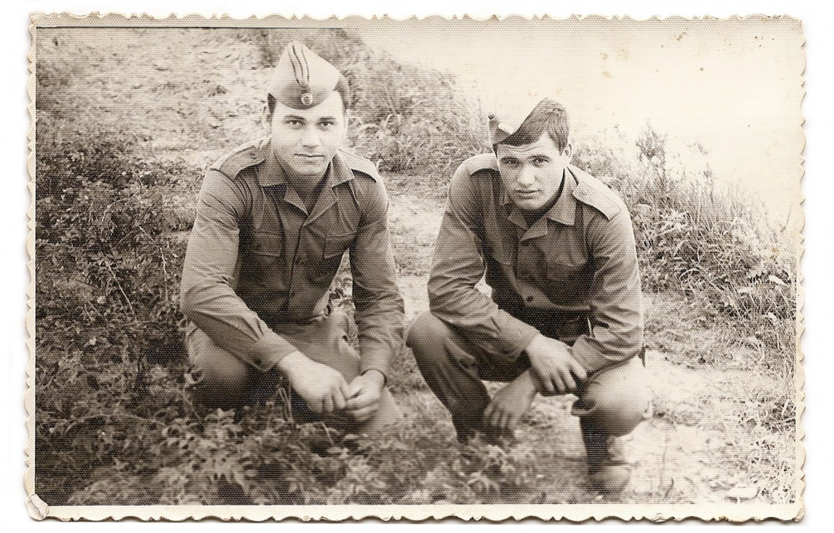 Vintage photo of men during war