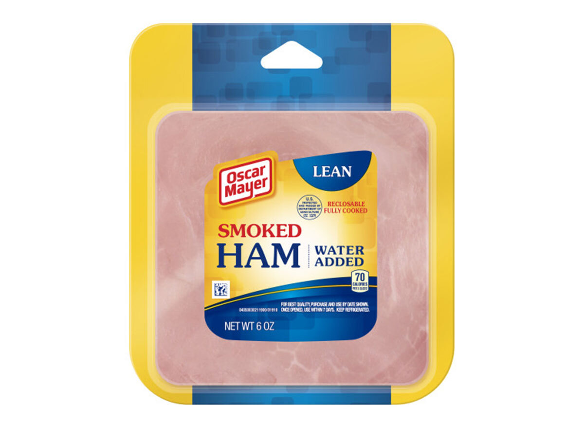 sliced oscar mayer smoked cooked ham package