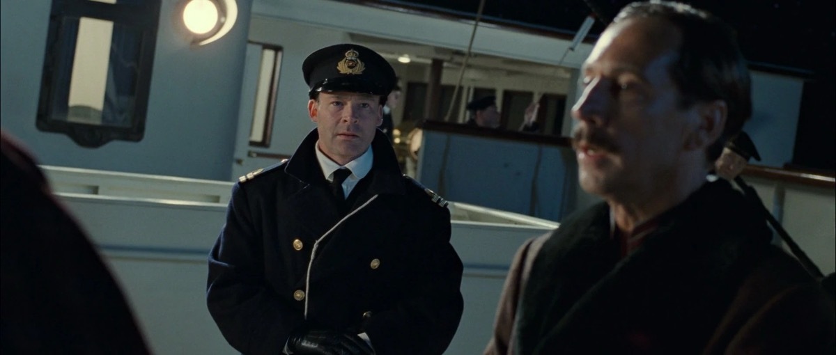 Scene on the deck with Officer Murdoch in Titanic