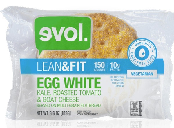 evol foods lean & fit egg white, kale, roasted tomato & goat cheese