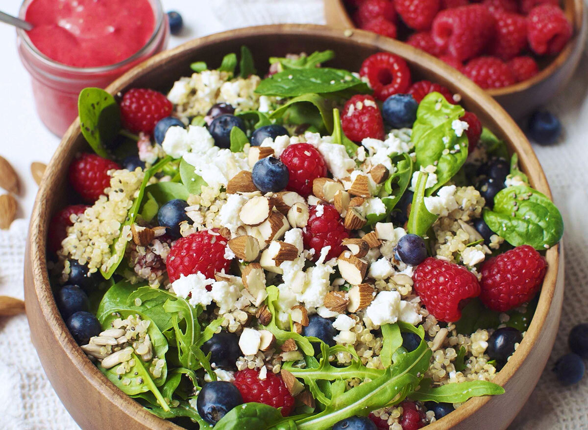 berry, goat cheese, and quinoa salad
