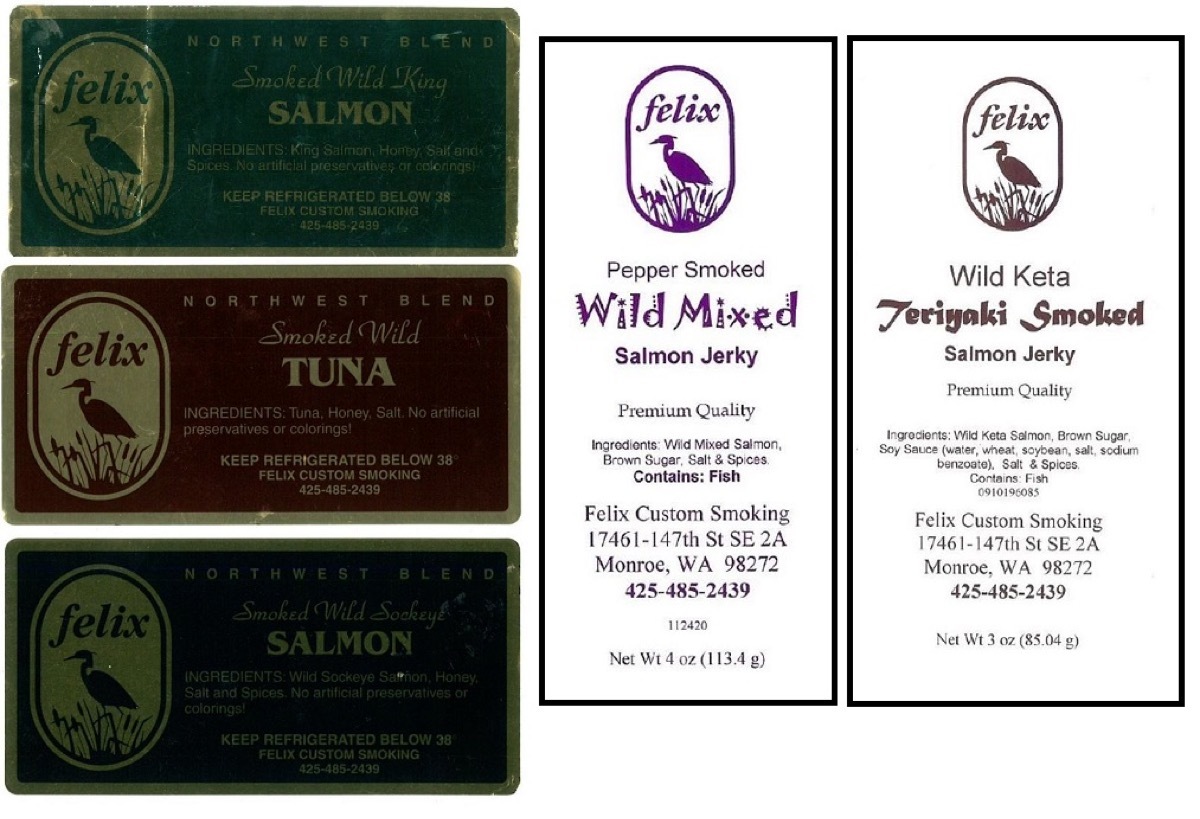 felix custom smoked fish labels