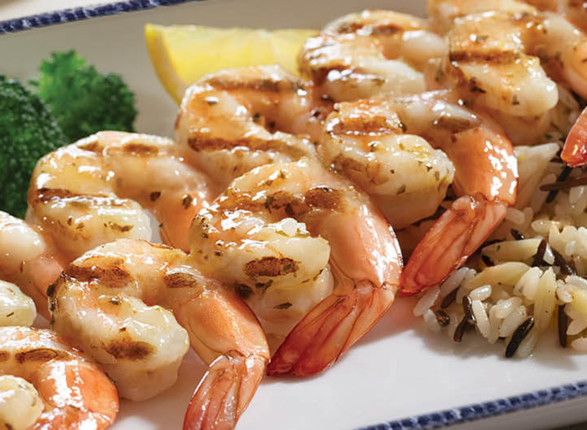 healthiest restaurant dish red lobster wood grilled shrimp