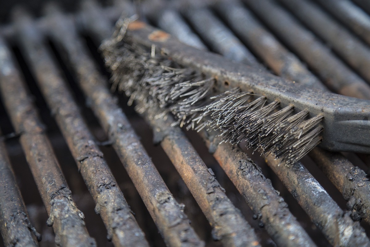metal grill brush on grill