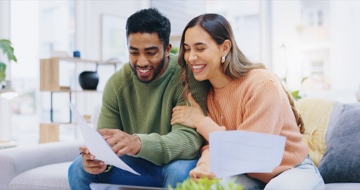 couple looking at tax documents